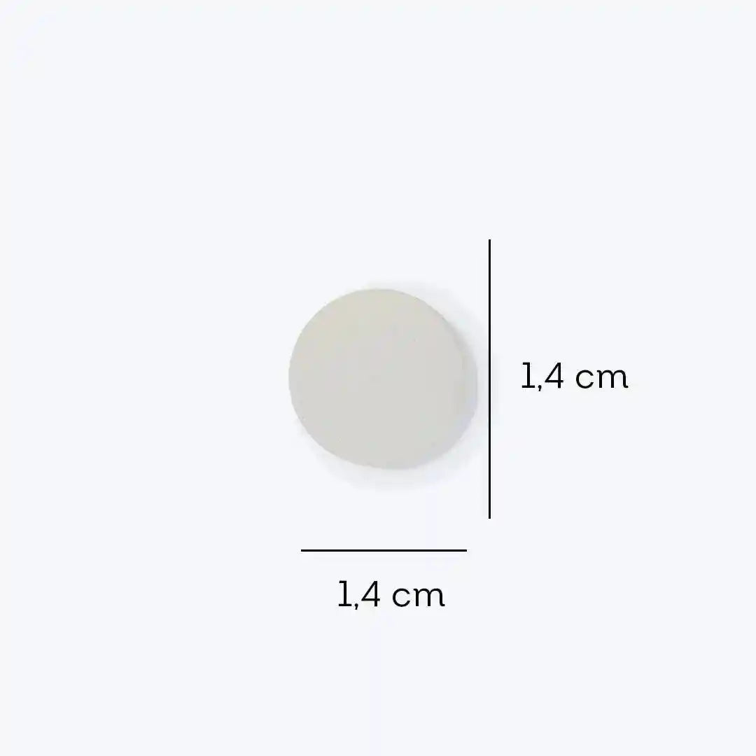 a picture of a white circle with measurements