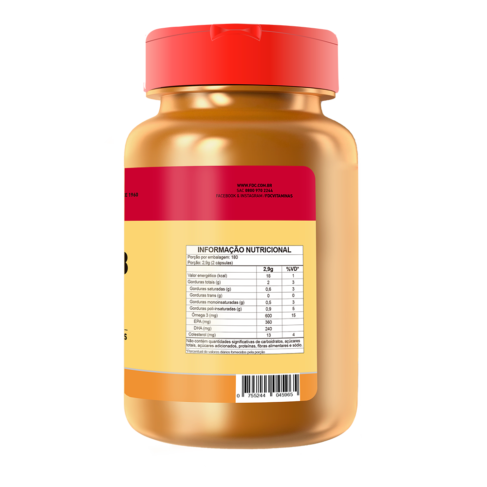 FDC - Ômega-3 1.000 mg - 360 cápsulas