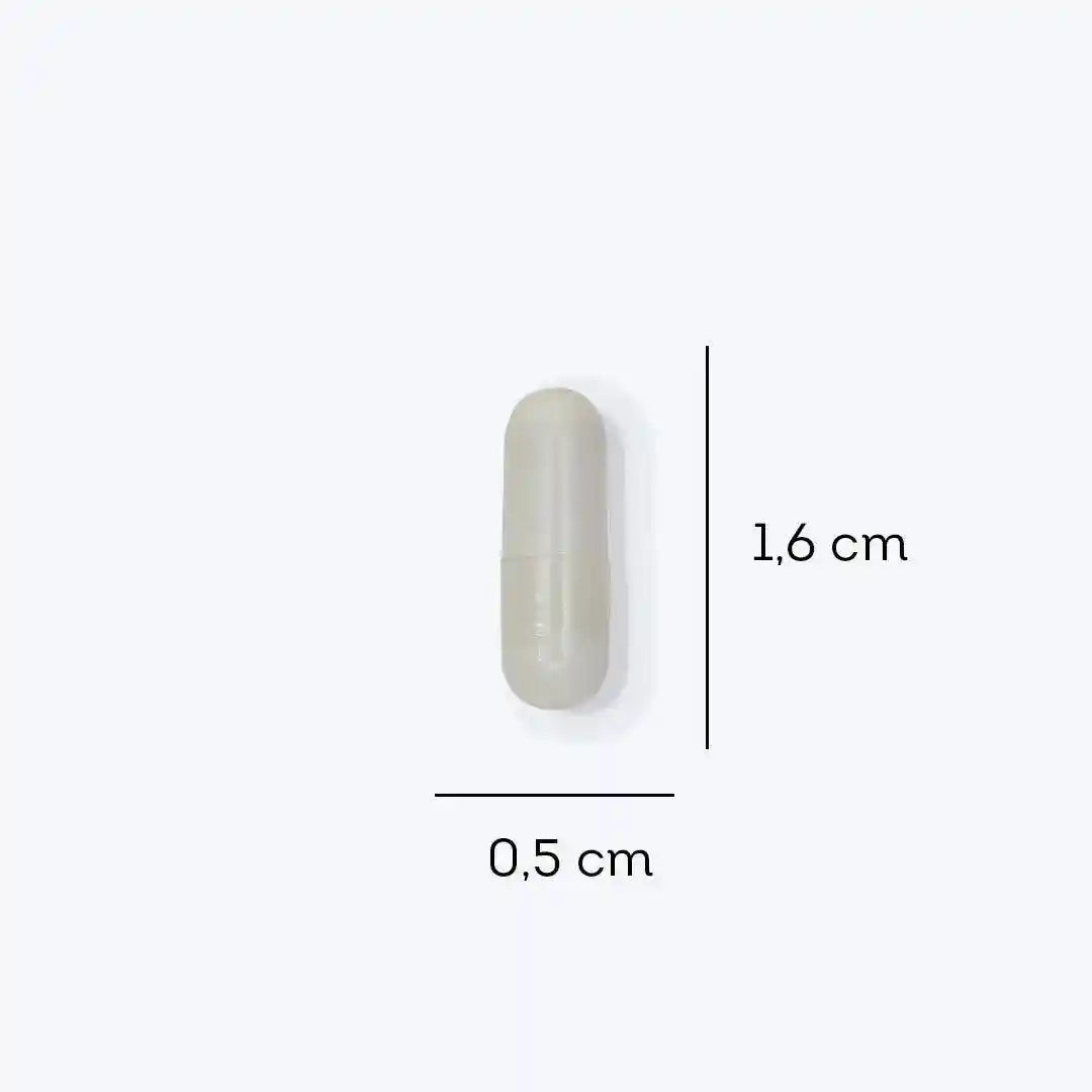 a white pill is shown on a white background