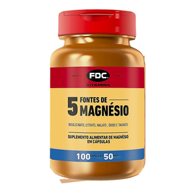 PentaMag 5 Fontes de Magnésio | 100 Cápsulas | FDC