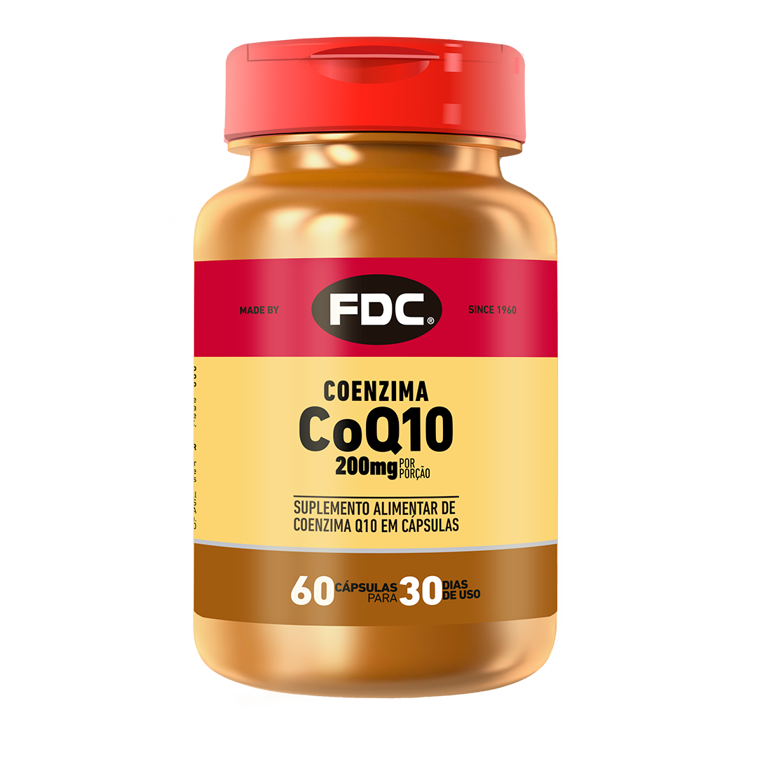 FDC Coenzima Q10 200 mg — frasco do suplemento
