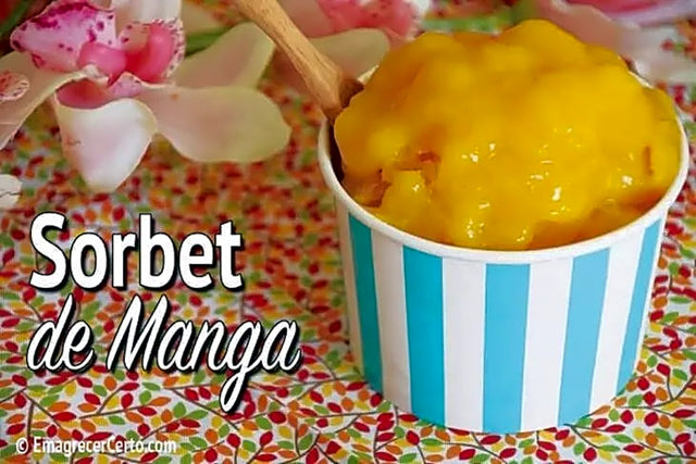 Sorbet de manga com maracujá