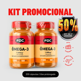 2 unidades: a 2ª sai com 50% OFF | Ômega-3 1000mg 100 cápsulas