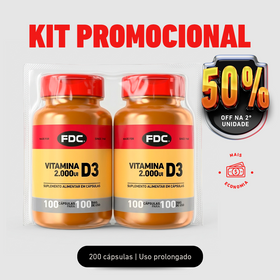 2 unidades: a 2ª sai com 50% OFF | Vitamina D3