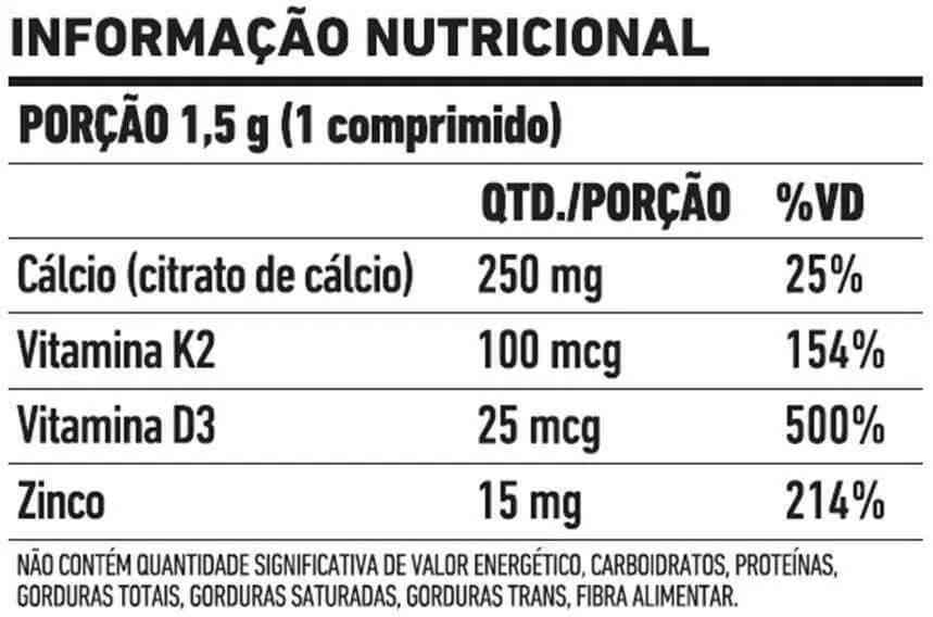 Imagem do produto FDC Citrato de Cálcio + D3 + K2 (MK-7) + Zinco da FDC Vitaminas.