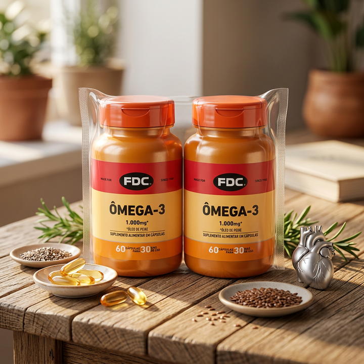 Cápsulas Ômega-3 1000mg 60 cápsulas FDC Vitaminas editorial