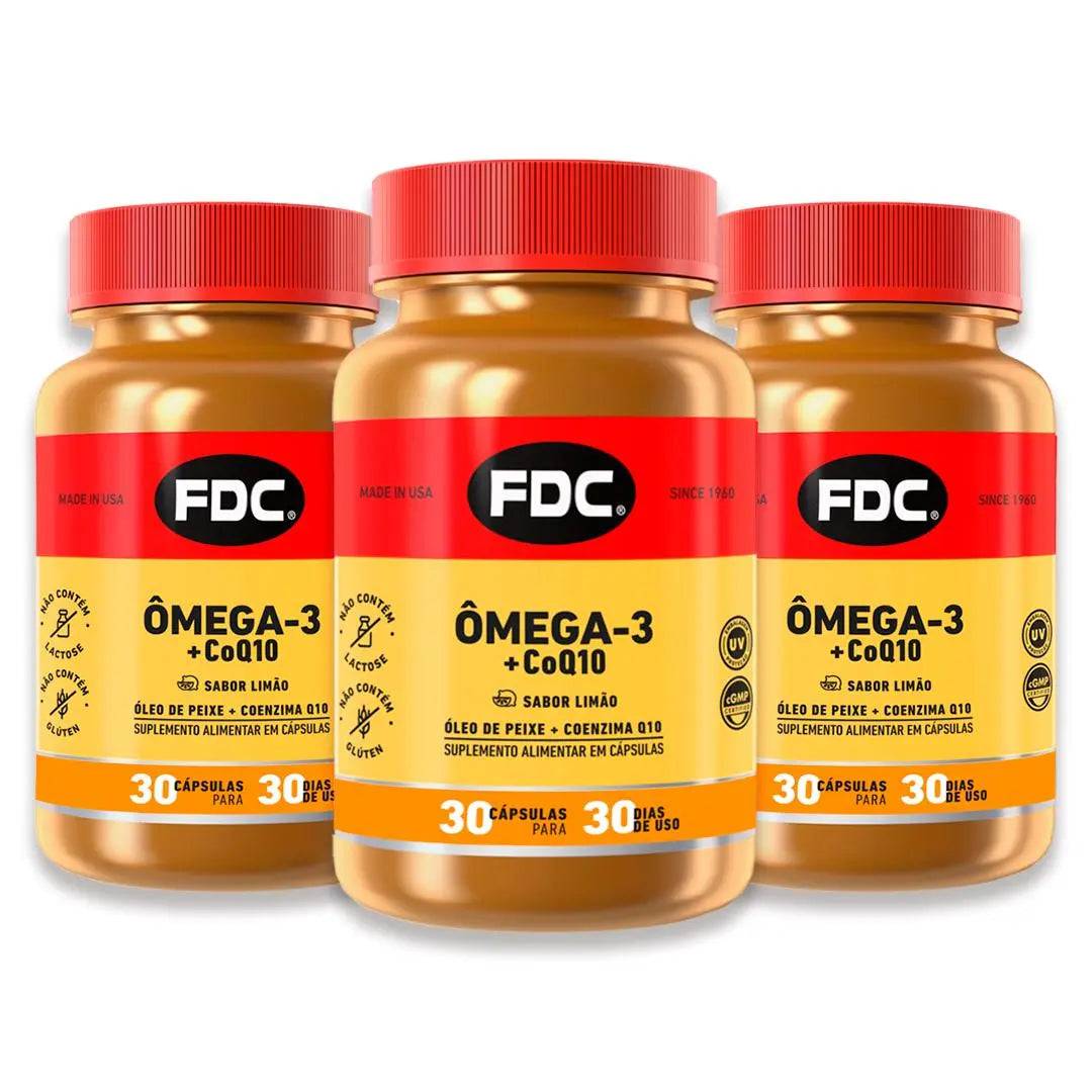 Kit FDC Omega-3 + CoQ10 - Leve 3 e Pague 2 - FDC Vitaminas - Vitaminas com duplo certificado de qualidade.
