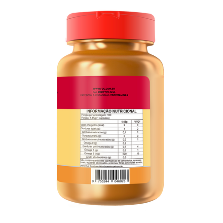 FDC Óleo de Linhaça 1.000 mg - 100 cápsulas — verso