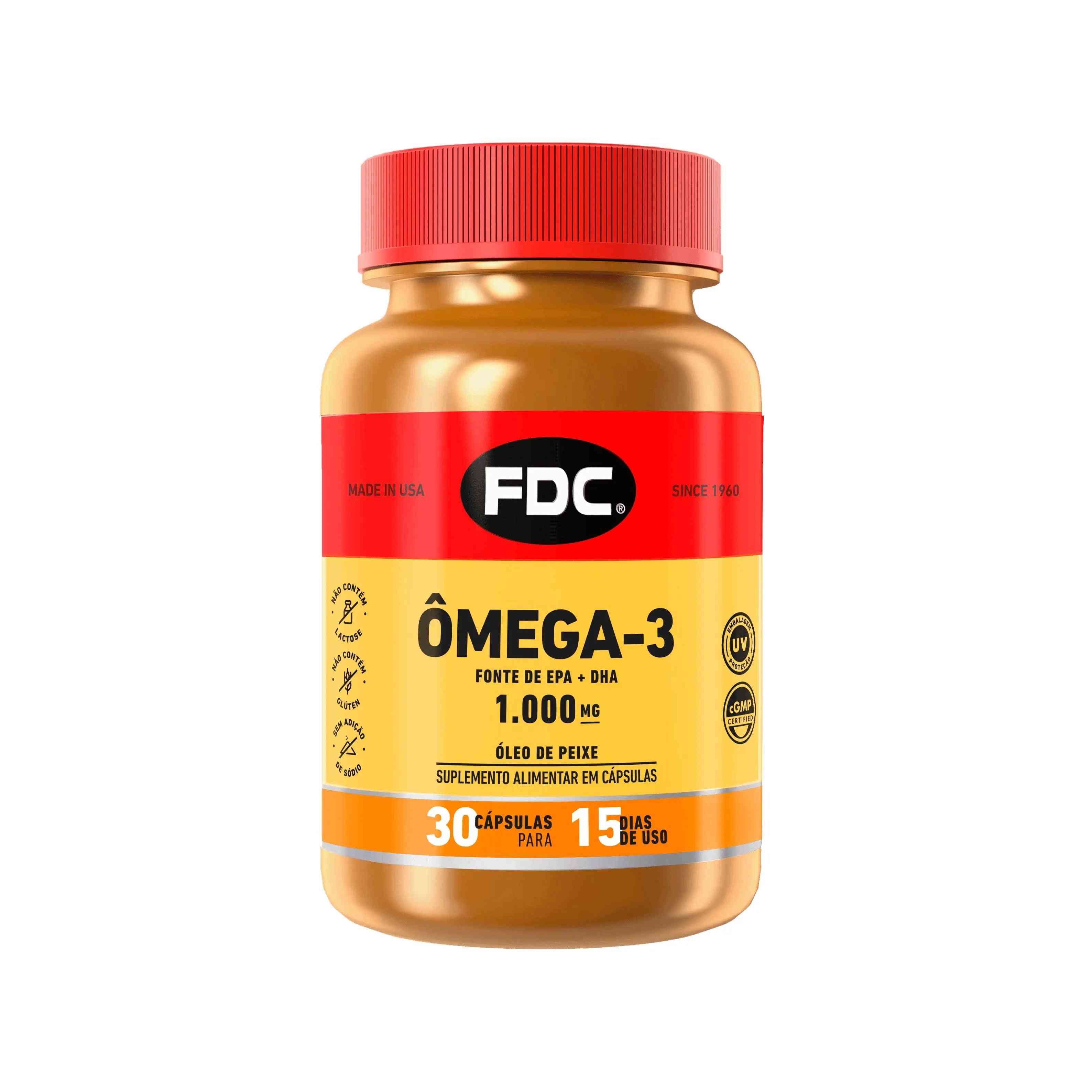 Frasco de Ômega 3 1000mg FDC Vitaminas