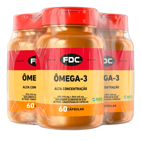 Ômega-3 Alta Concentração | Kit Econômico 3 Frascos