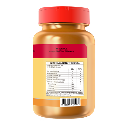 FDC Ômega-3 1.000 mg - 320 cápsulas — verso