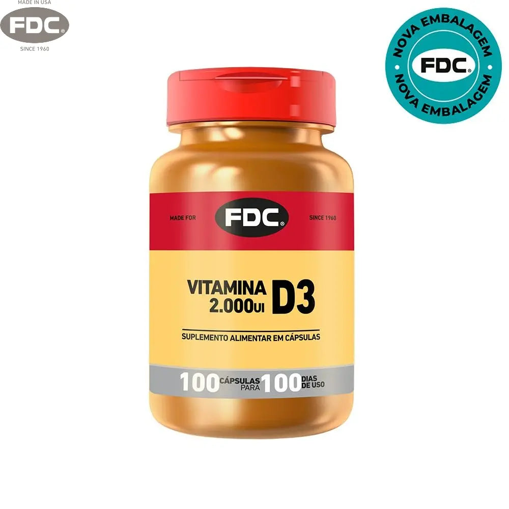 Produto FDC: Vitamina D3 2000 UI - FDC Vitaminas - Vitaminas com duplo certificado de qualidade.