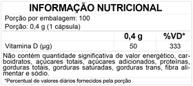 2 unidades: a 2ª sai com 50% OFF | Vitamina D3 — verso