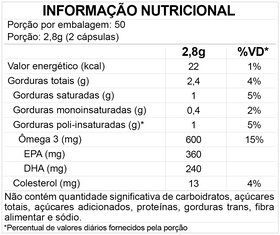 2 unidades: a 2ª sai com 50% OFF | Ômega-3 1000mg 100 cápsulas — verso