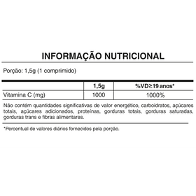 Vitamina C 1000mg - 180 Comprimidos — verso