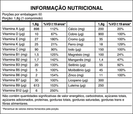 FDC All Nutri Plus - 60 comprimidos — verso