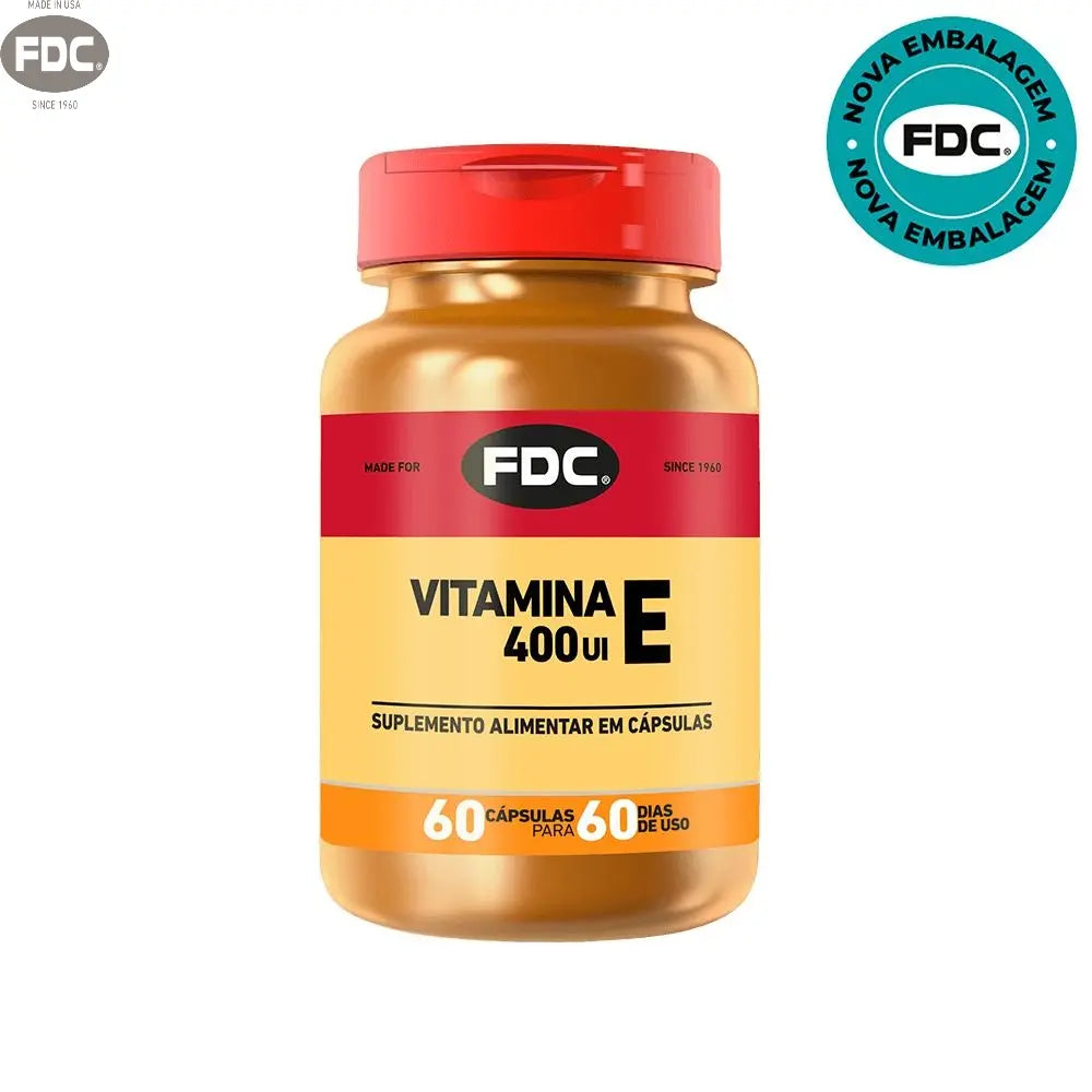 Vitamina E - 400 UI - FDC Vitaminas - Vitaminas com duplo certificado de qualidade.