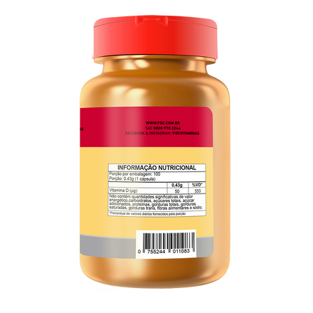 FDC Vitamina D3 2.000 UI - 100 cápsulas — verso