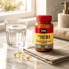 Vitamina D3 2000 UI | 60 Cápsulas | FDC — verso