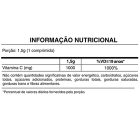 Vitamina C 1000 mg | 100 Comprimidos | FDC — verso
