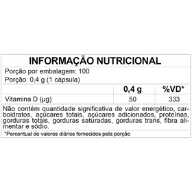Vitamina D3 2000 UI | 100 Cápsulas | FDC — verso