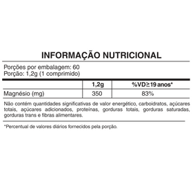 Magnésio 350 mg | 60 Comprimidos | FDC — verso