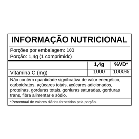 Vitamina C 1000 mg Ação Prolongada | 100 Comprimidos | FDC — verso