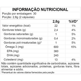 Ômega 3 1000 mg | 60 Cápsulas | FDC — verso