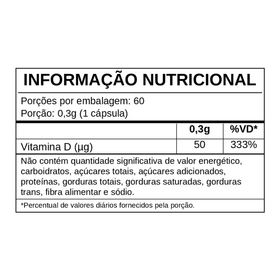 Vitamina D3 2000 UI | 60 Cápsulas | FDC — verso