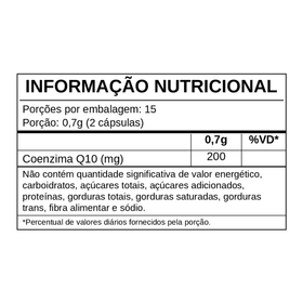 Coenzima Q10 200 mg | 30 Cápsulas | FDC — verso