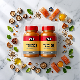 Kit Vitamina D3 2000 UI | 2 Frascos x 100 Cápsulas | FDC — verso