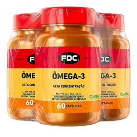 Kit Ômega 3 Alta Concentração | 3 Frascos | FDC