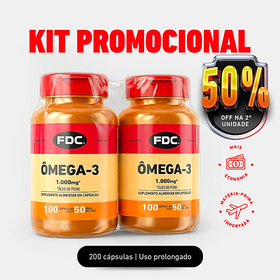 Kit Ômega 3 1000 mg | 2 Frascos x 100 Cápsulas | FDC
