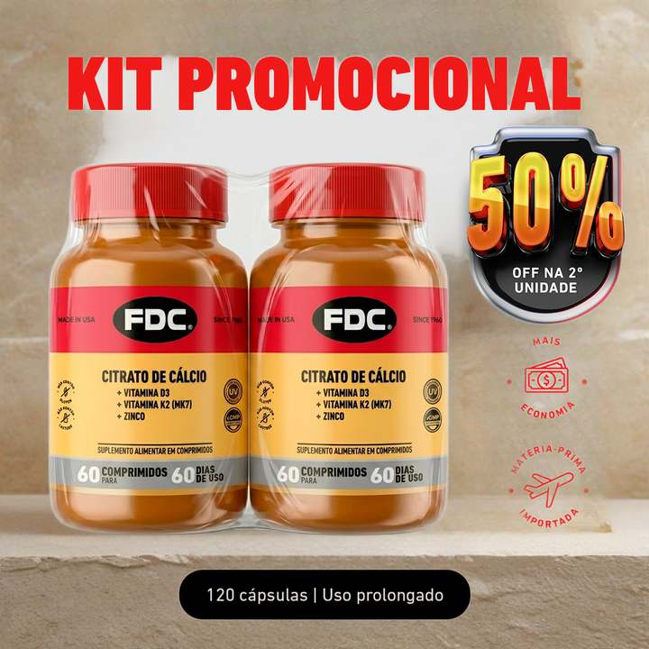 FDC Kit Cálcio D3 K2 Zinco 2 frascos — imagem ambientada 3