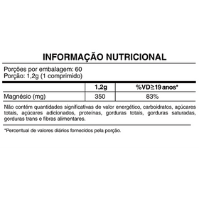 Magnésio 350 mg | 60 Comprimidos | FDC — verso