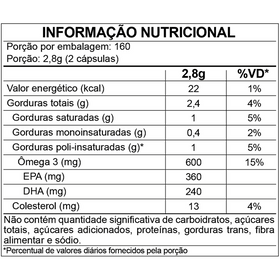 Ômega 3 1000 mg | 320 Cápsulas | FDC — verso