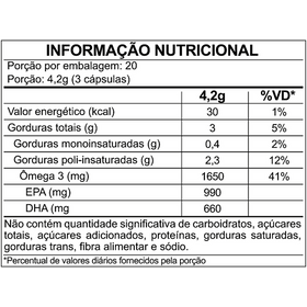 Ômega 3 Alta Concentração | 60 Cápsulas | FDC — verso