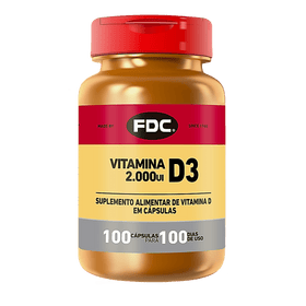 Vitamina D3 2000 UI | 100 Cápsulas | FDC