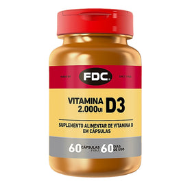 Vitamina D3 2000 UI | 60 Cápsulas | FDC