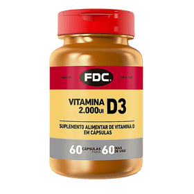 Vitamina D3 2000 UI | 60 Cápsulas | FDC