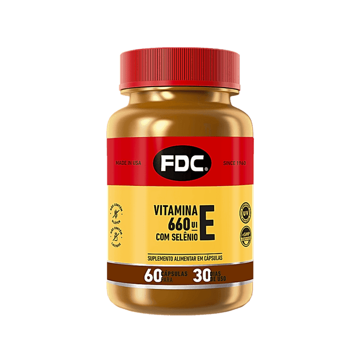 Vitamina E 660 UI com Selênio FDC - 60 cápsulas